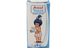 Amul Taaza Homogenised Toned Milk  Tetra Pack  1 litre